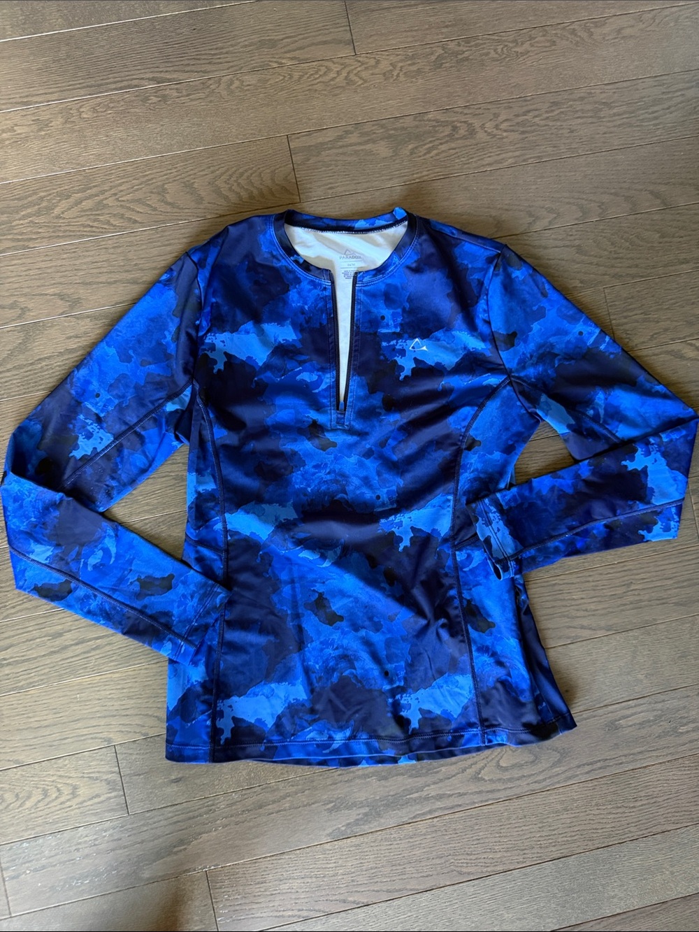 Women's Blue Camouflage Long-Sleeve Performance Shirt